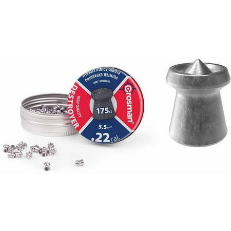 Crosman Destroyer .22 Caliber 14.3gr Airgun Pellets, 175ct