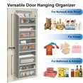 thumbnail image 5 of 5-Tier Over The Door Organizer, Hanging Organizer Closet with 10 Side Mesh Pockets, 44 lbs Load Capacity, Hanging Storage Closet Behind Door Organizer for Bathroom, Bedroom, Nursery, Kitchen, Gray, 5 of 7