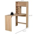 thumbnail image 3 of Modern Computer Desk, Corner Desk with Multi-Layer Storage Shelf, Oak, 3 of 8