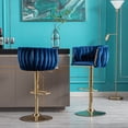 thumbnail image 4 of Chrome Footrest & Golden Legs / Navy Bar Stools for Game Room, 4 of 7