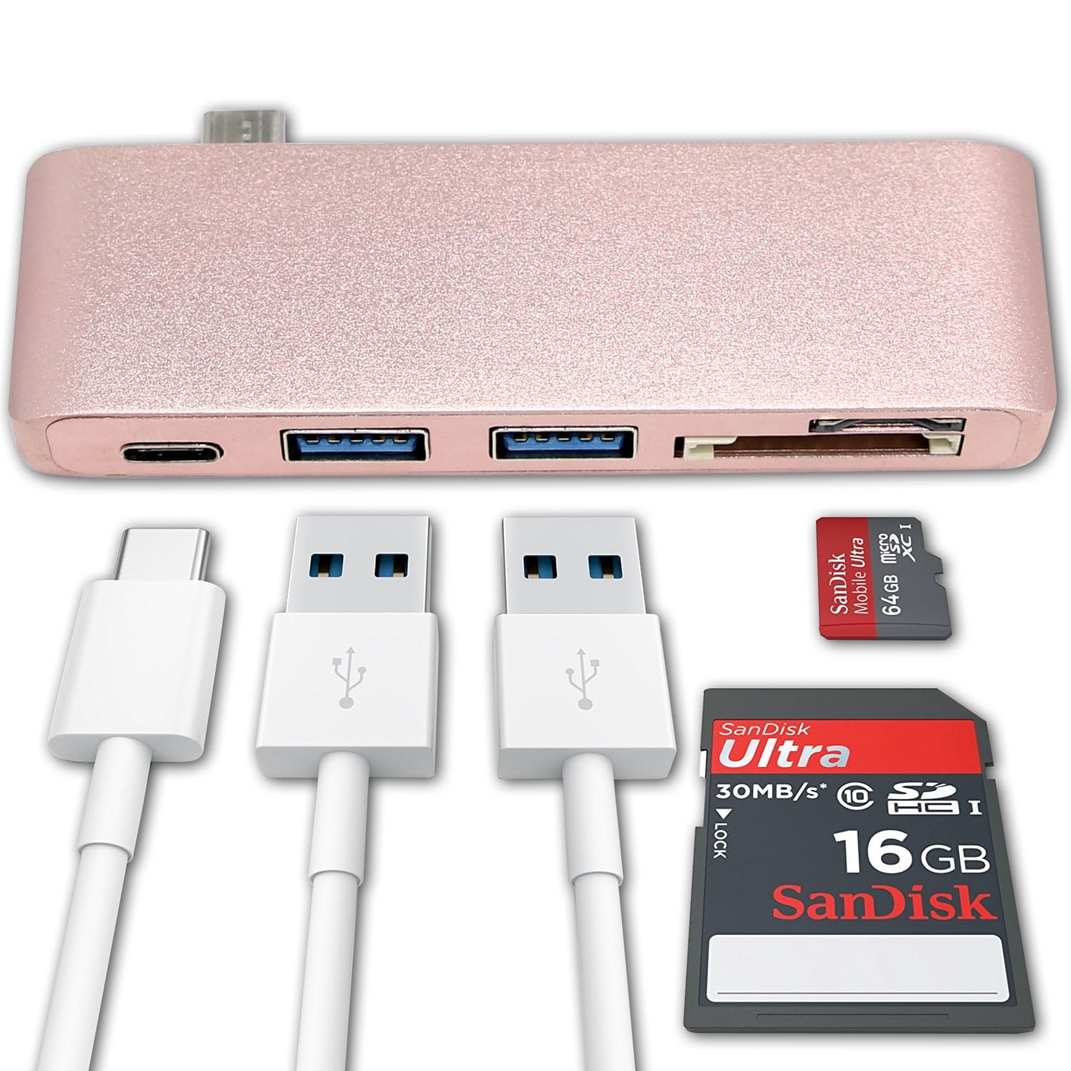 ULTIMAXX USB 3.0 TYPE-C HUB-ROSE