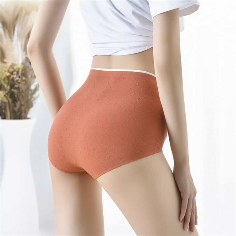 Womens Underwear,Women's High Waisted Cotton Underwear Soft Breathable  Panties Stretch Briefs Seamless Panties(XXL,A) 
