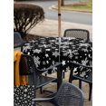 thumbnail image 4 of Outdoor Tablecloth with Umbrella Hole and Zipper, Christmas Snowflakes Square Table Cloth 60x60 Inch Waterproof Tablecloth, Xmas Winter Watercolor Black White Picnic Table Cover for Patio Camping, 4 of 7
