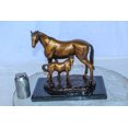 thumbnail image 2 of Horse and Foal Bronze Sculpture on Marble Base 14" x 8" x 13"H, 2 of 11
