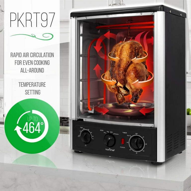 NutriChef Upgraded Multi Function Rotisserie Oven Vertical Countert