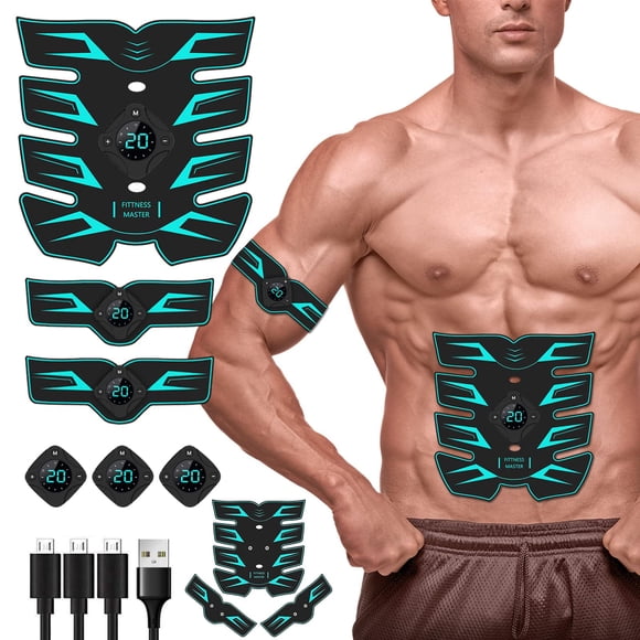 Estimulador de abdominales Innocareer, equipo de fitness EMS para abdominales, brazos, hombros, espalda, piernas y caderas. Estimulador de abdominales para mujeres y hombres.