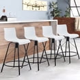 thumbnail image 3 of annjoe Swivel Bar Stools Metal Counter Height Stools Plastic Seat Chairs Set of 4 for Indoor Outdoor Home Kitchen Business (30" White), 3 of 8