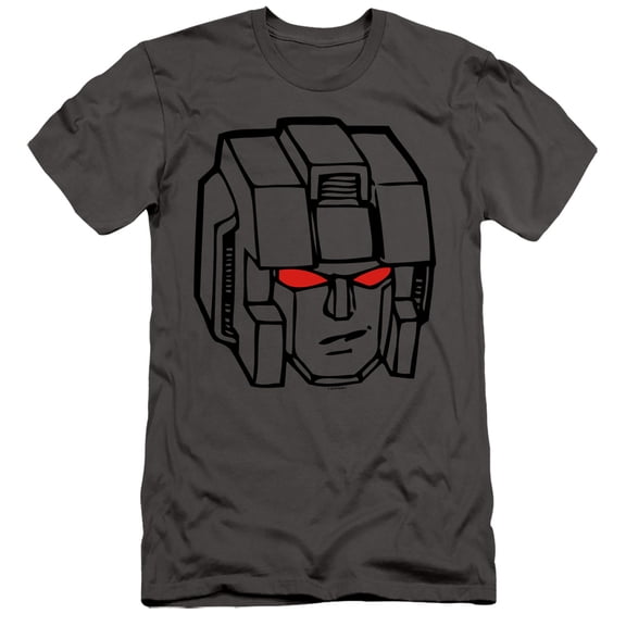 Transformer S/Starscream Head S/S Adult 30/1 T-Shirt Charcoal