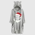 thumbnail image 2 of Top de manga larga con cuello redondo y capucha para mujer con estampado navideño y bolsillo suelto para mujer Pompotops FGAJ11118, 2 of 6