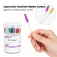thumbnail image 5 of ACDANC 2026 New 50 Pcs Eyelash Brush Disposable Mascara Wands Colour Brush Lash Brush for Makeup Beauty Salon Travel Daily Use Purple-Red, 5 of 5