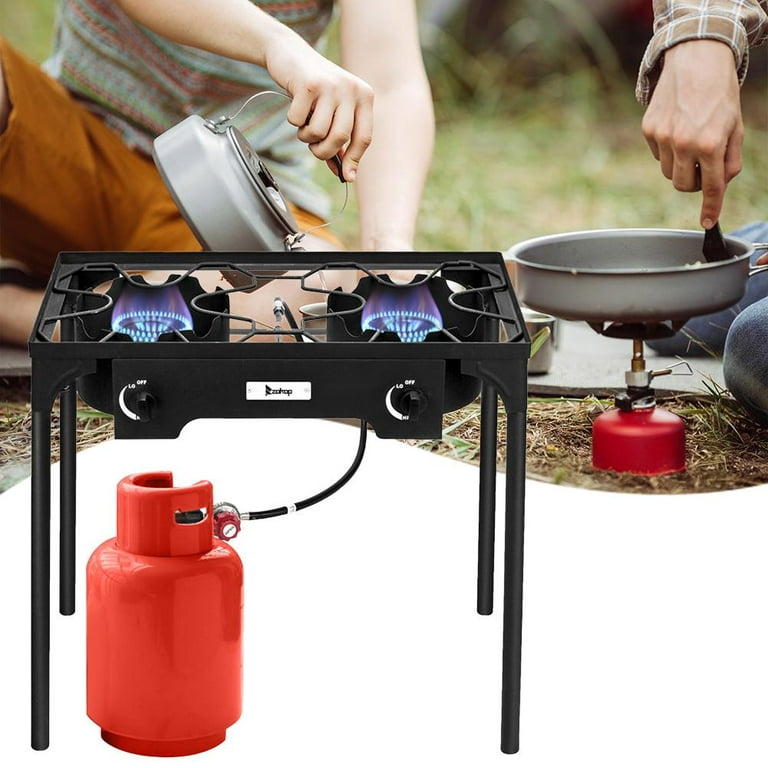 Outdoor Camp Stove High Pressure Propane GAS Cooker Portable Cast Burner, Men's