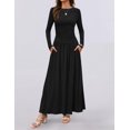 Women's Long Sleeve Maxi Dress 2024 Fall Crewneck Knit Casual Slim