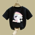 thumbnail image 5 of Spazoro Girls T-Shirts Tee, Crew Neck 100%Cotton Short Sleeve Cute Print Casual Tops for Kids Black Size 10, 5 of 6