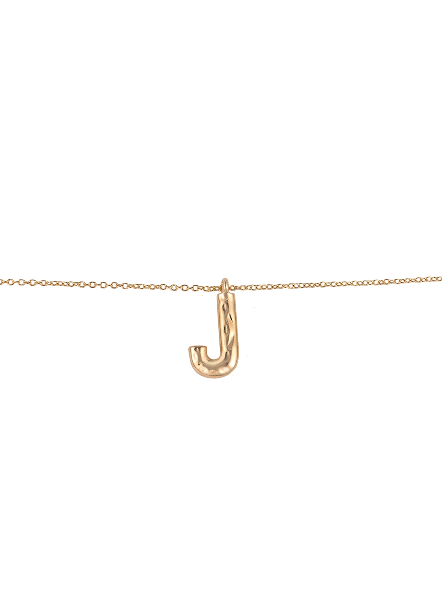 Time and Tru Goldtone Hammered Initial "J" Pendant Necklace