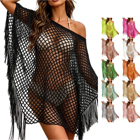 TIANZEN Beach Sun Cover Up Summer Bikini Hollow Out Swimwear Wrap Leopard Cover Ups for Swimwear Women