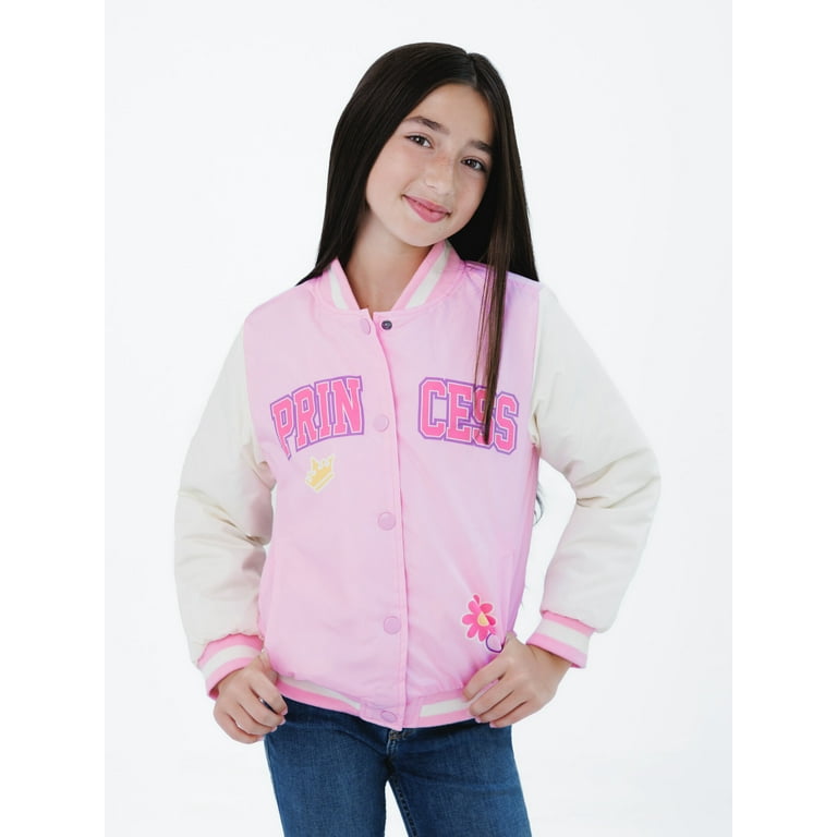 Disney Princess Rapunzel Belle Tiana Varsity Bomber Jacket Toddler