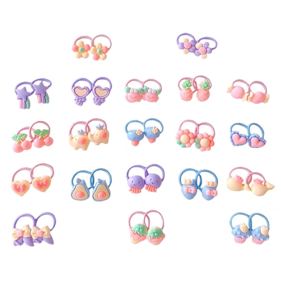 WRISTBIQUE 40pcs Seamless Hair Scrunchies for Toddler Girls Flexible Hair Accessories Assorted Color