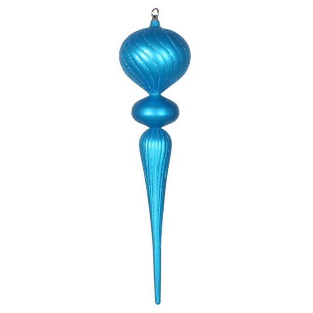 Vickerman MT195412 Ornement Matte Glitter Finial Turquoise 25 Po.