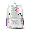 thumbnail image 3 of Wonder Nation Critters Mane Event Girls 17" Rainbow Unicorn Backpack and Lunch Bag 2-Piece Set, Silver, 3 of 5