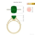 thumbnail image 5 of ANGARA Cushion Rectangular Lab Grown Emerald Engagement Ring with Diamonds for Women in 14K Yellow Gold (Size-10x8mm) | May Birthstone, Anniversary, Jewelry Gift for Women | Lab-Grown Emerald Ring, 5 of 8