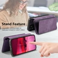 thumbnail image 4 of Feishell For iPhone 13 Pro Max Wallet [Support Magsafe Charger] Magnetic Detachable Flip Leather Phone Case with Card Slots[RFID Blocking], Zipper Bag, Kick-Stand For iPhone 13 Pro Max, Purple, 4 of 13