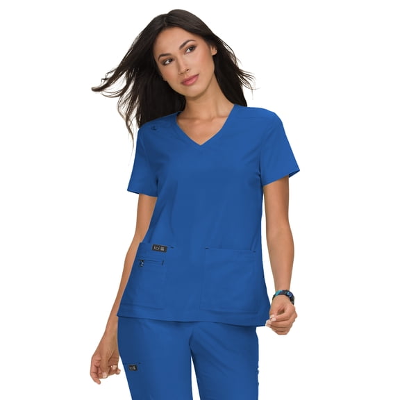 Koi Becca V Neck Scrub Top, Royal, 3XL