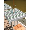 thumbnail image 2 of Square Outdoor Tablecloth with Umbrella Hole Sage Green Grey Striped Outside Table Cloth Waterproof Patio Table Cover Horizontal Lines Simple Minimalist Zipper Tablecloths for Picnic 60x60 Inch, 2 of 8