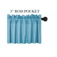 thumbnail image 5 of 3 pieces Kitchen window set 2 Curtain panels linen and 1 Valance Blackout Rod Pocket for Bathroom Home décor WK4 Teal blue color, 5 of 5