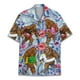thumbnail image 4 of Camisa hawaiana con estampado 3D de mono y hojas florales para hombre, blusa gráfica de orangután, camisas hawaianas de manga corta para vacaciones de verano para la calle y la playa, 4 of 5