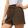 thumbnail image 4 of Chbgutlmr Summer Shorts for Women Cotton Linen Loose Casual Drawstring Lightweight Shorts Beach Vacation, 4 of 8