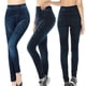 thumbnail image 5 of Leggings elásticos de cintura alta con estampado de rayas imitación denim para mujer - Pantalones térmicos de poliéster para senderismo y yoga para todas las estaciones, 5 of 7