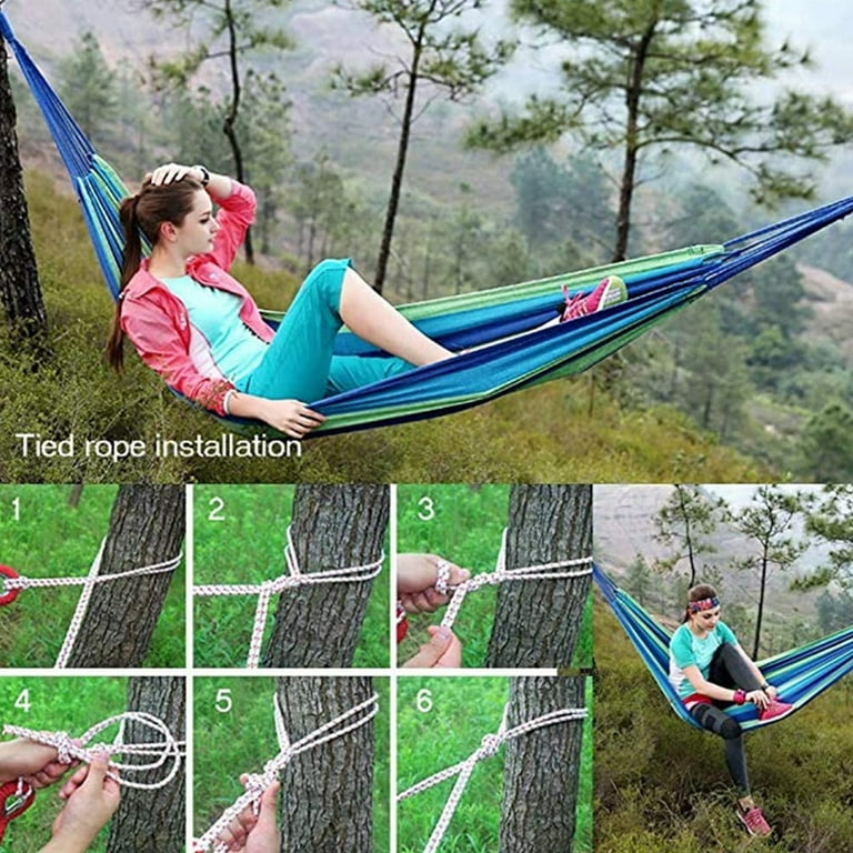 PBAZIH Portable Camping Hammock, Cotton Canvas Outdoor