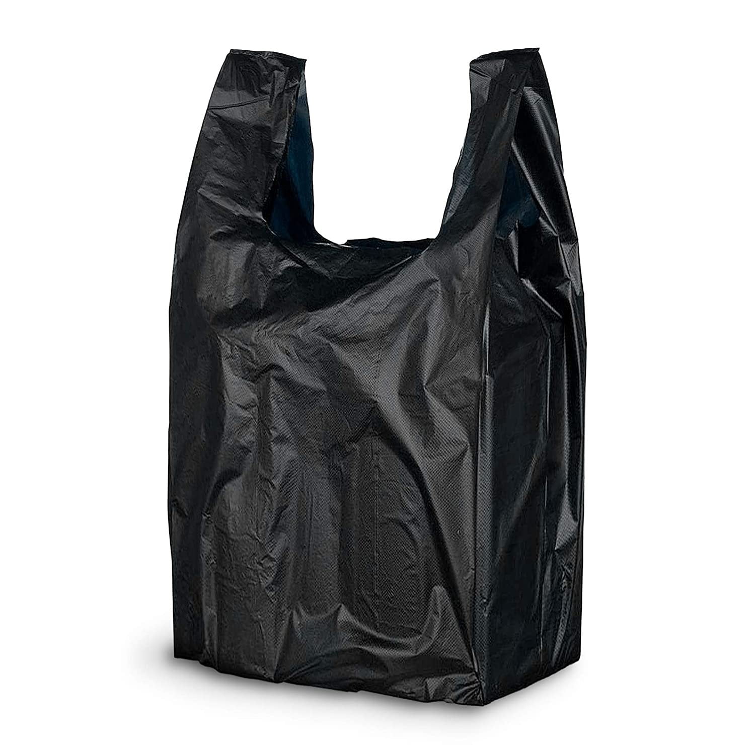 Pack of 2000 Black Plastic Bags 6 x 3 x 12. Plain Carry-Out T-Shirt ...