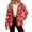 Cute Reindeer Red, variant on SCRAWLGOD Fleece Jacket for Ladies Snap Shacket Skull Guitar Rock Music Warm Winter Sherpa Lined Halloween Coat, 2026 Trendy Cardigan, Lapel Collar, 2 Side Pockets, Lightweight, 3X-Large