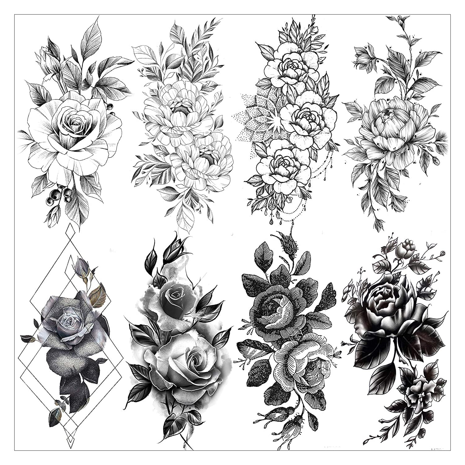 IGUOHAO 8 Sheets Petal 3D Black Flower Rose Temporary Tattoos For Women Waterproof Fake Body Art Arm Sketch Tattoo Stickers For Girls Shoulder Arm Leaf Tatoo Adults Beauty. | Walmart Canada IGUOHAO 8 Sheets Petal 3D Black Flower Rose Temporary Tattoos For Women Waterproof Fake Body Art Arm Sketch Tattoo Stickers For Girls Shoulder Arm Leaf Tatoo Adults Beauty. | Walmart Canada