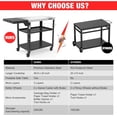 thumbnail image 4 of PARGRILL Three-Shelf Outdoor Grill Prep Utility Cart with Foldable Side Table, 46.6" x 20", 4 Lockable Casters，200 LBS, 4 of 8