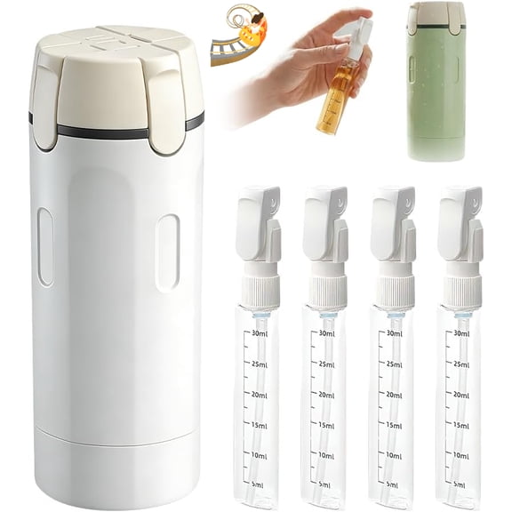 4 in 1 Travel Dispenser, 2026 New Travel Bottles for Toiletries, 4-in-1 Travel Refill Bottle Portable Travel Size Containers for Shampoo Lotion Conditioner Cream (White)
