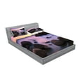 thumbnail image 2 of Ambesonne Nature Fitted Sheet & Pillow Sham Set, Misty Scene Rocks Water, Queen, Grey Purple, 2 of 2