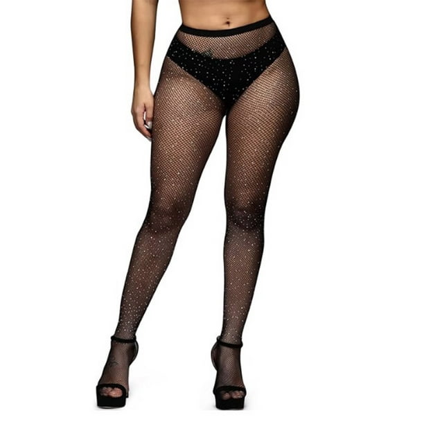 Youkk Stockings Fishnet Fitness Hollow Glitter Tights Shiny Clothing  Pantyhose Dance Black Romantic Thin Elastic Tight Women