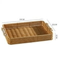thumbnail image 4 of yotijay Rattan Storage Tray Rectangular Wicker Tray with Wooden Handle Fruit Platter M M, 4 of 4