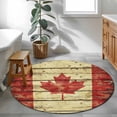 thumbnail image 3 of Round Rugs 3 Ft, Canada Non Slip Area Rugs for Kitchen Bedroom Entryway, Red Maple Leaf Flag Farmhouse Shabby Wooden Grain Washable Carpet Runner Rug Floor Mats for Bedroom Home Decor, 3 of 8