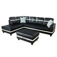thumbnail image 2 of Dubbin Black And White Semi PU Synthetic Leather 3-Piece Couch Living Room Sofa Set, 2 of 7