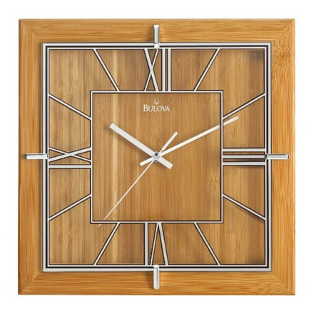 Bulova C4645 Studio Clock, Natural Lacquer Finish