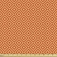 thumbnail image 1 of Geometric Fabric by the Yard, Illustration of Repeating Squares Simple Monochrome Style Rhombus, Decorative Upholstery Fabric for Chairs & Home Accents, Peach and Burnt Sienna by Ambesonne, 1 of 5