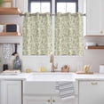 thumbnail image 2 of Sage Green Flowers Kitchen Curtains Short 45 Inch Length, Rustic Pastoral Botanical Floral Leaf Grommet Top Bedroom Living Room Curtains, Light Filtering Cafe Curtain Drapes 2 Panels Set 84''x45'', 2 of 9