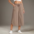 thumbnail image 2 of Women's Casual Solid Color Drawstring Sports Capri Pants, 2 of 2
