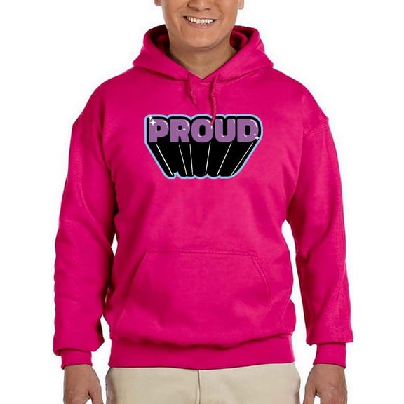 Proud Purple Glitter Banner Hoodie Men -Smartprints Designs, Male Large
