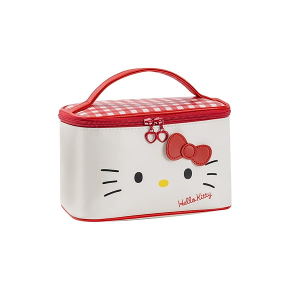 Bolsa de maquillaje AmbeAlla, bolsa de cosméticos impermeable Hello Kitty, color rojo