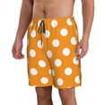 thumbnail image 2 of Balery Orange And White Polka Dot Traje de Baño Estilo Hawaiano para Hombre, Shorts de Secado Rápido con Bolsillos-Medium, 2 of 6