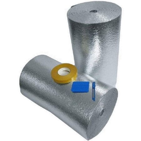 Reflective Foam Insulation Kit: Roll Size "x25' Includes 25' Tape, Knife & Squeegee.